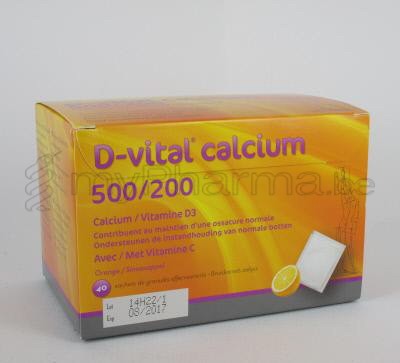 D-VITAL CALCIUM 500/200 40 ZAKJES SINAAS (voedingssupplement)