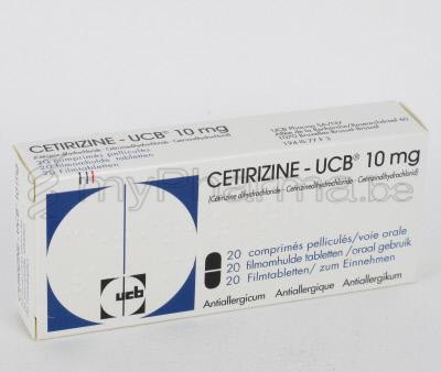 CETIRIZINE UCB 10 MG  20 TABL (geneesmiddel)