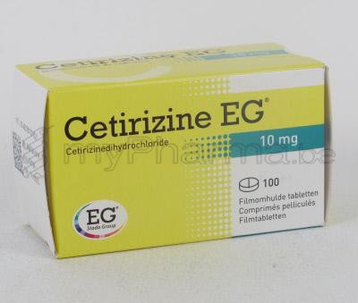 CETIRIZINE EG 10 MG  100 TABL                    (geneesmiddel)